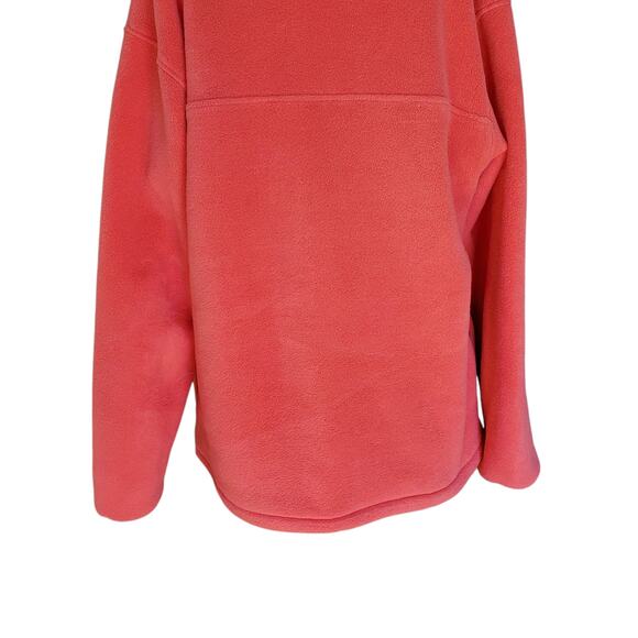 Vintage L. L. Bean Coral Pink 1/4 Snap Pullover Fleece Jacket Pockets Sz Medium - Picture 9 of 12